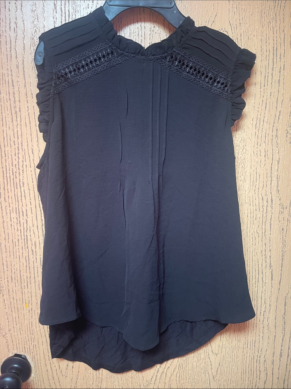 HeartSoul Black Crochet Yoke Sleeveless Top